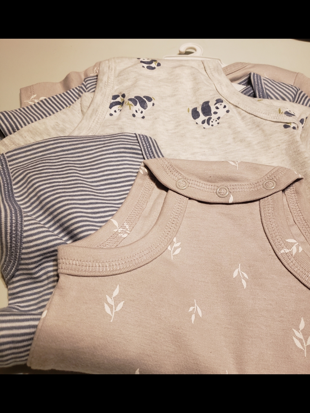 Carter's Gray Panda Print Short-Sleeve One-Piece Bodysuit Set - Picture 5 of 6